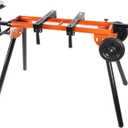 Miter Saw Stand with Pedestal Roller, Stainless Steel Portable Work Support Stand for Workshop Tools, 500 Lb Max Table Saw Stand Miter Saw Table, Folding Table Saw