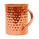 Copper Mules PURE Copper Mug RAW Cups Interior Ideal for Ayurvedic Health Benefits and Moscow Mules - Hand Hammered Finish - Authentic and Strong Riveited Handle - Holds 16oz