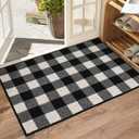 Insun Low Profile Non Slip Door Mat, Absorbent Resist Dirt Indoor Outdoor Doormat, Machine Washable, Heavy Duty Entrance Rug, Black, 24" x 35"