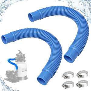 Pool Sand Filter Pump Hose 1-1/4"Replacement Hose for Above Ground Pools & Compatible Pump Sand Filter and Saltwater Systems (2, Blue)