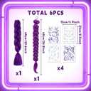 2 Purple Braids Ponytail Hair Pre Braiding Hair