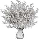 Sggvecsy 15 Pcs Babys Breath Artificial Flowers Gypsophila Bouquets Bulk Real Touch Fake Silk Flowers for Home DIY Floral Arrangement Table Centerpiece Fall Thanksgiving Autumn Decoration (Grey)