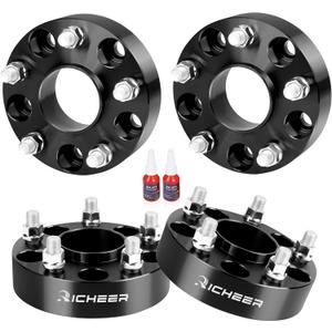 Richeer 1.5 inch 5x5 Wheel Spacers for 2018-2024 Wrangler JL, 2011-2024 Grand Cherokee WK2 WL, 2019-2024 Gladiator JT, 2011-2023 Durango, 5x127mm Forged Wheel Spacer with 14x1.5 Studs & 71.5mm bore