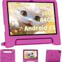 2026 Upgraded Android 15 Tablet, 10inch Kids Tablet, Octa-core CPU, 10GB+64GB+1TB Expand Tablets for Kids with Kids Space, Parental Control, 6000mAh Big Battery,Touchscreen Tableta,Pink