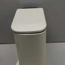 TIPGO Slim Bathroom Trash Can with Lid Soft Close, Step Pedal, 6 Liter / 1.6 Gallon Stainless Steel Trash Bin, Small Garbage Cans for Bedroom, Office, Kitchen (Cream)