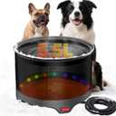 5.5L Heated Water Bowl, 1.45Gal Large Heated Dog Bowls for Outside, Outdoor Winter Waterproof Heat Pet Water Bowl with Chew Resistant Power Cord & LED Neon for Dog/Cat/Chicken/Duck/Rabbit