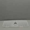 Folding Faucet Mat for Kitchen Sink Splash Guard[7 Slope Fast Self-draining][Snap Lock Fit] Kitchen Sink Faucet Mat Splash Guard Kitchen Sink Area Sink Water Splash Guard Behind Faucet Draining Mat (Light Gray)