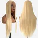 Blonde Wig Synthetic Lace Front Wig Glueless 13x4 HD Lace Front Wigs Pre Plucked 613 Long Straight Ready to Wear Wigs for Black Women 26 Inch