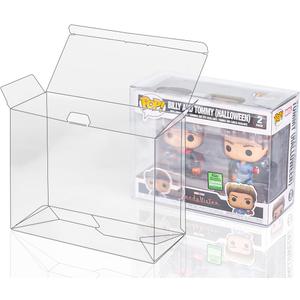 Baskiss 8 Pack Protector Case for Funko Pop 2-Pack, 0.55mm Thick No Protective Film Peeling Clear Figure Display Storage Box with Locking Tab, Scratch-Resistant, Waterproof Dustproof (8)