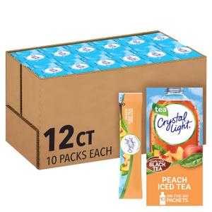 Crystal Light Drink Mix, 120 Packets, for Convenient On-the-Go Flavorful Hydration, Artificially Flavored Peach Iced Tea, Zero Sugar, 0.07 oz each BBD Apr 12 2028