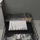 Kitsure Large Dish Drying Rack - Extendable Dish Rack, Multifunctional Dish Rack for Kitchen Counter, Anti-Rust Dish Drainers with Cutlery & Cup Holders 19.2"-26.7" L x 12.9" W, Black (Standard)