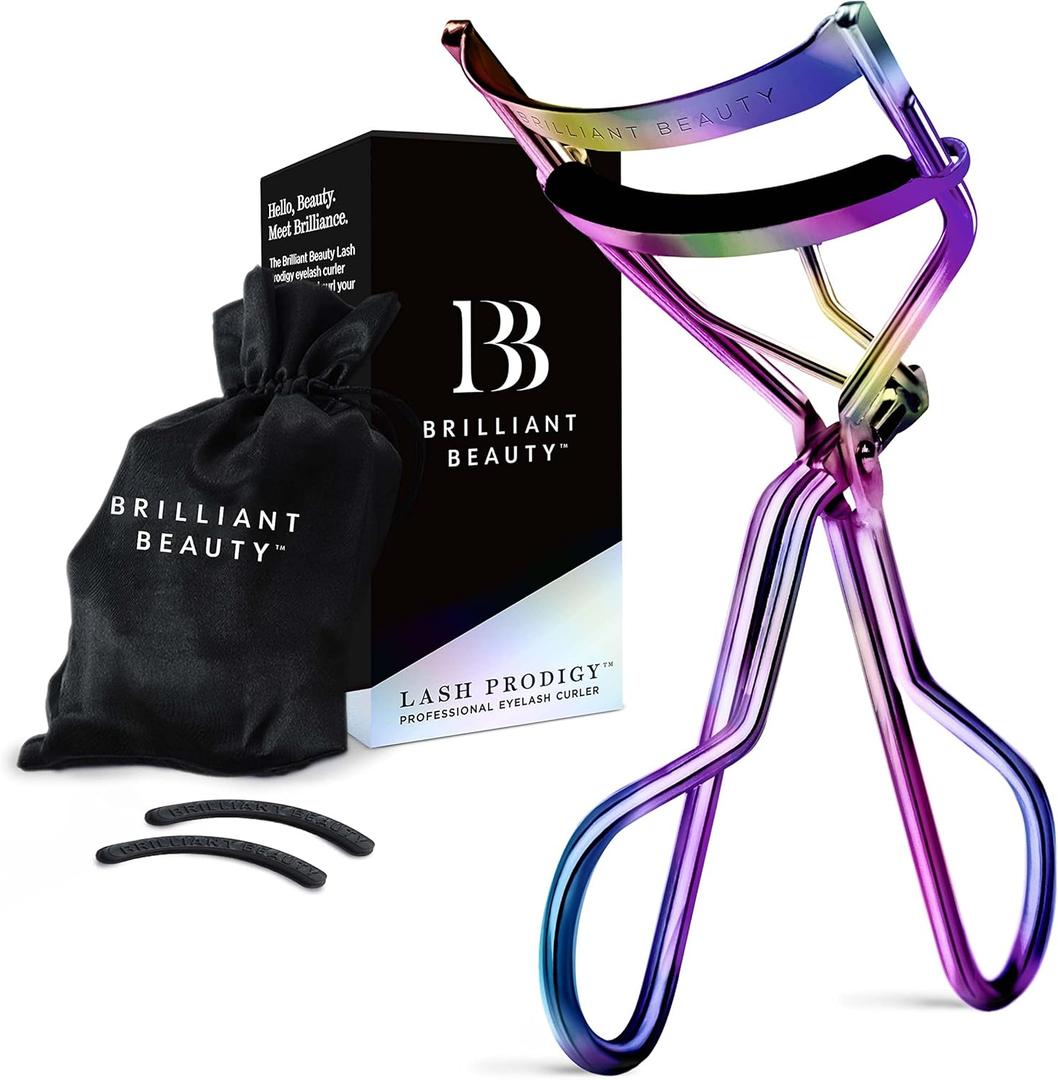 Eyelash Curler with Satin Bag & Refill Pads - Award Winning - No Pinching, Just Dramatically Curled Eyelashes for a Lash Lift in Seconds (Prism)