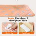 PJYuCien Washable Pee Pads for Dogs 4 Pack, 36" x 36" Non-Slip and Leak-Proof Pee Mat, Puppy Training Pads for Whelping, Playpen, Crate, Bed (Orange)