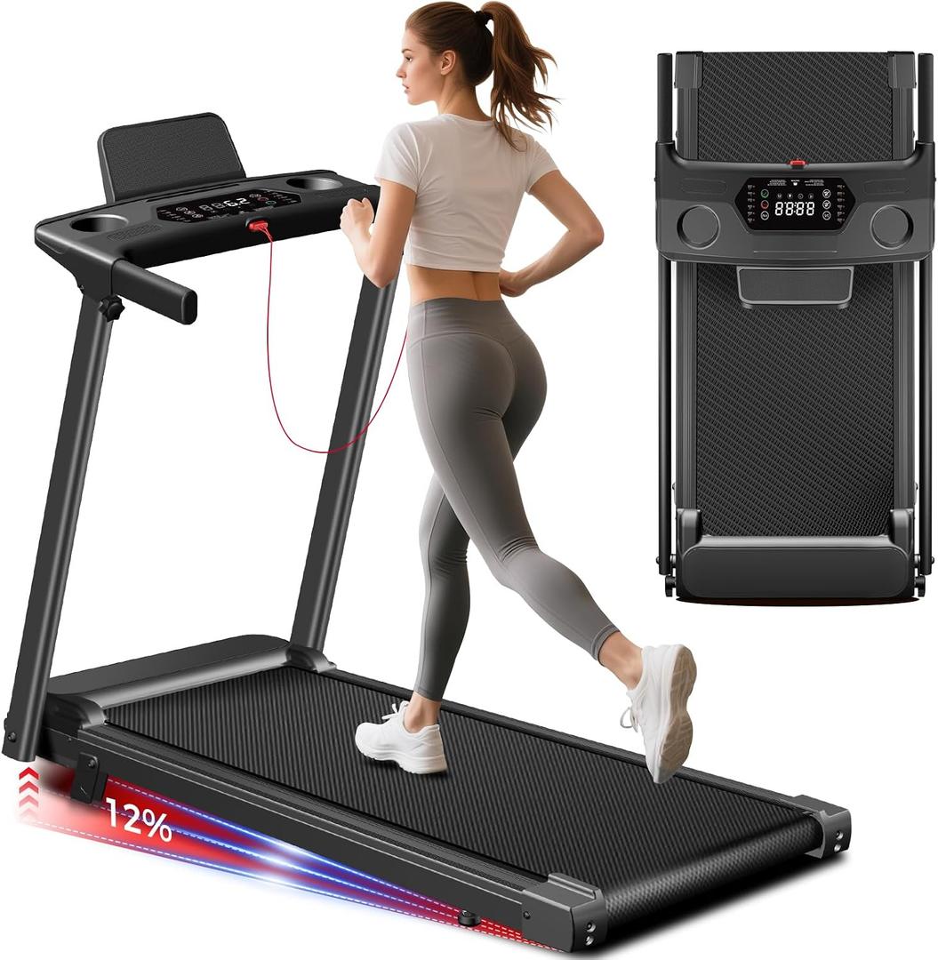 Treadmills for Home 3.0HP Foldable Treadmill with 12% Incline