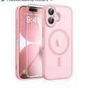 FNTCASE for iPhone 17 Case: [Compatible with Magsafe] Translucent Matte Cases with [Full Camera Protection] [Screen Protector] Military Grade Shockproof Protective Phone Cover - Light Pink
