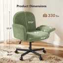 HUANUO Criss Cross Office Chair with Adjustable Armrests, Light Green, Small