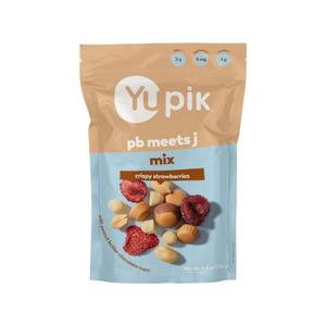 3 x Yupik PB Meets J Mix, 4.8 Oz, Crunchy & Soft Snack, Peanut Butter & Jelly, Blend of Peanuts, Dried Strawberries, Peanut Butter Chocolate Cups & Shortbread Cookies, Sweet Trail Mix, Party Snacks