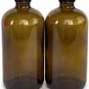 Vivaplex, 2, Amber, 16 oz Glass Bottles, with Lids '