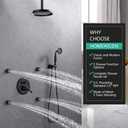 Antique Shower Faucet Set with Handheld Spray and Body Jets