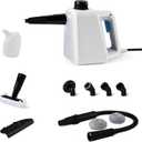 Amazon Basics Handheld Steam Cleaner for Home with 9 Accessories, Powerful 1000W Steam Shot, 8.5oz Tank, 12ft Cord, White