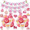 Happy Mothers Day Decorations for Party 35pcs Mom Day Decor with Happy Mom Day Banner, MOM Day Balloons, Hanging Swirls Decor for Mothers Day Party Decorations