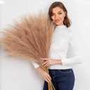 Faux Pampas Grass, 9 PCS 37''/3.1FT Tall Fluffy Fake Pompas Floral, Large Artificial Pompous Grass Branches for Floor Vase Fillers, Boho Farmhouse Room Wedding Decor (Taupe)