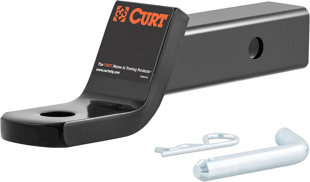 CURT 45032 Class 3 Trailer Hitch Ball Mount and Pin, Fits 2-Inch Receiver, 7,500 lbs, 1-Inch Hole, 2-In Drop, 3/4-Inch Rise