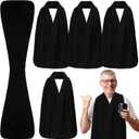 6 Pcs Adult Bibs Scarf for Eating Dignity Dining Protectors Scarf Bibs for Elderly Senior Citizens Washable (Black)