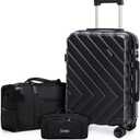 Carry on Luggage Sets,Suitcases with Detachable Wheels,Hardshell 22x14x9 Airline Approved,Durable Travel Luggage Sets with Combination Lock,Carry on Suitcase(20"/DB/TB)