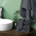 Elvana Home Ultra Soft 6 Pack Cotton Towel Set, Contains 2 Bath Towels 28x55 inch, 2 Hand Towels 16x24 inch & 2 Wash Coths 12x12 inch, Ideal Everyday use, Compact & Lightweight - Charcoal Grey