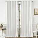 Timeper White Velvet Curtains 84 inches 2 Panels, Luxury Curtains for Bedroom Living Room Holiday Decor Super Soft Window Drapes,Back Tab & Rod Pocket,W52 x L84 inches