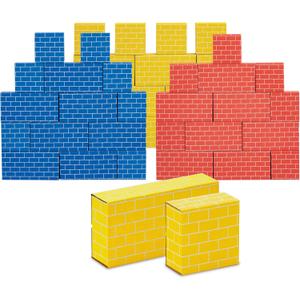 Bankers Box at Play Heavy Duty Jumbo Cardboard Building Blocks, 40 Pack, Large and Medium Toy Blocks for Kids and