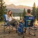 Overmont Folding Camping Chair with Side Table, Cooler Bag, 400 lb Capacity, 1pc