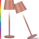 RGB Cordless Table Lamp, 3 Colors & RGB 8 Modes, Dimmable Touch Lamp 5200mAh Rechargeable Battery Desk Lamp, IP54 Battery Operated Lamp for Bedroom/Restaurant/Camping/Bars (Rusty Red)