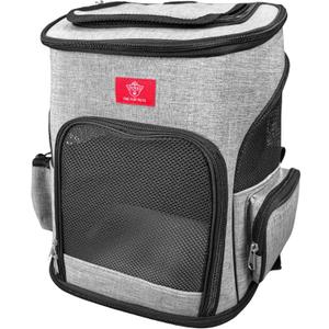 One for Pets The Expandable Backpack Pet Carrier for Small Cats and Dogs, Foldable Dog Carrier Backpack with Inner Safety Leash, Travel Pet Carrier (Gray)