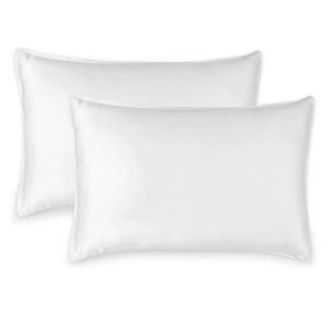 Queen Pillowcases by Pure Bamboo, Genuine 100% Organic Viscose Derived from Bamboo, Luxuriously Soft & Cooling, Double Stitching, Envelope Closure (2 Queen Pillowcases, White) Size 20"*26"