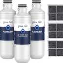 GLACIER FRESH LT1000PC Replacement Water Filter, Compatible with LT1000PC/PCS, LT1000PC, LT-1000PC, MDJ64844601, ADQ747935 ADQ74793504 Filter and LT120F ADQ73334008 Fresh Air (3+3)