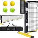 BAGAIL Portable Pickleball Net Set, 22 FT Regulation Size Pickle Ball Net with Ball Collector, Carry Bag, Easy Setup for Outdoor Indoor Driveway - Red (Yellow + Black)