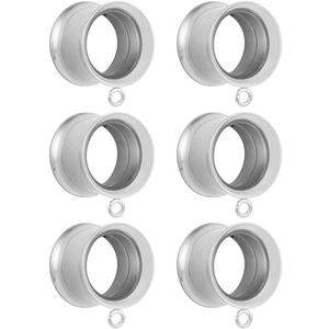 LADEMAYH 3 Pairs DIY Tunnels Plugs Gauges for Ears Piercing Jewelry, Women Mens Stainless Steel Ear Dangle Gauges Accessories (5/8"(16mm), #6009 Silver)