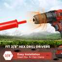 TCBWFY 4"x12" Auger Drill Bit for Planting Digging Holes,Garden Plant Flower Bulb Auger Spiral Drill Rapid Bulb Planter Earth Auger Bit Post or Umbrella Hole Digger for 3/8" Hex Drive