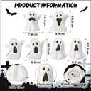 Wesiti 6 Pcs Ceramic Ghost Light up Halloween Decorations Indoor Small White Ghost Figurines Gothic Home Decor Spooky Statue Gift for Desk Tabletop Centerpieces Party Props