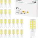 G9 LED Bulb Dimmable 3W, T4 G9 4W Replacement for 40 Watts Halogen, 4000K Natural Daylight, Chandelier Lighting, AC 120V No-Flicker, Pack of 18