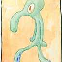 Silver Buffalo Spongebob Squarepants Squidward Artwork 45" x 60" Fleece Throw, Soft and Cozy Blanket, 180 GSM