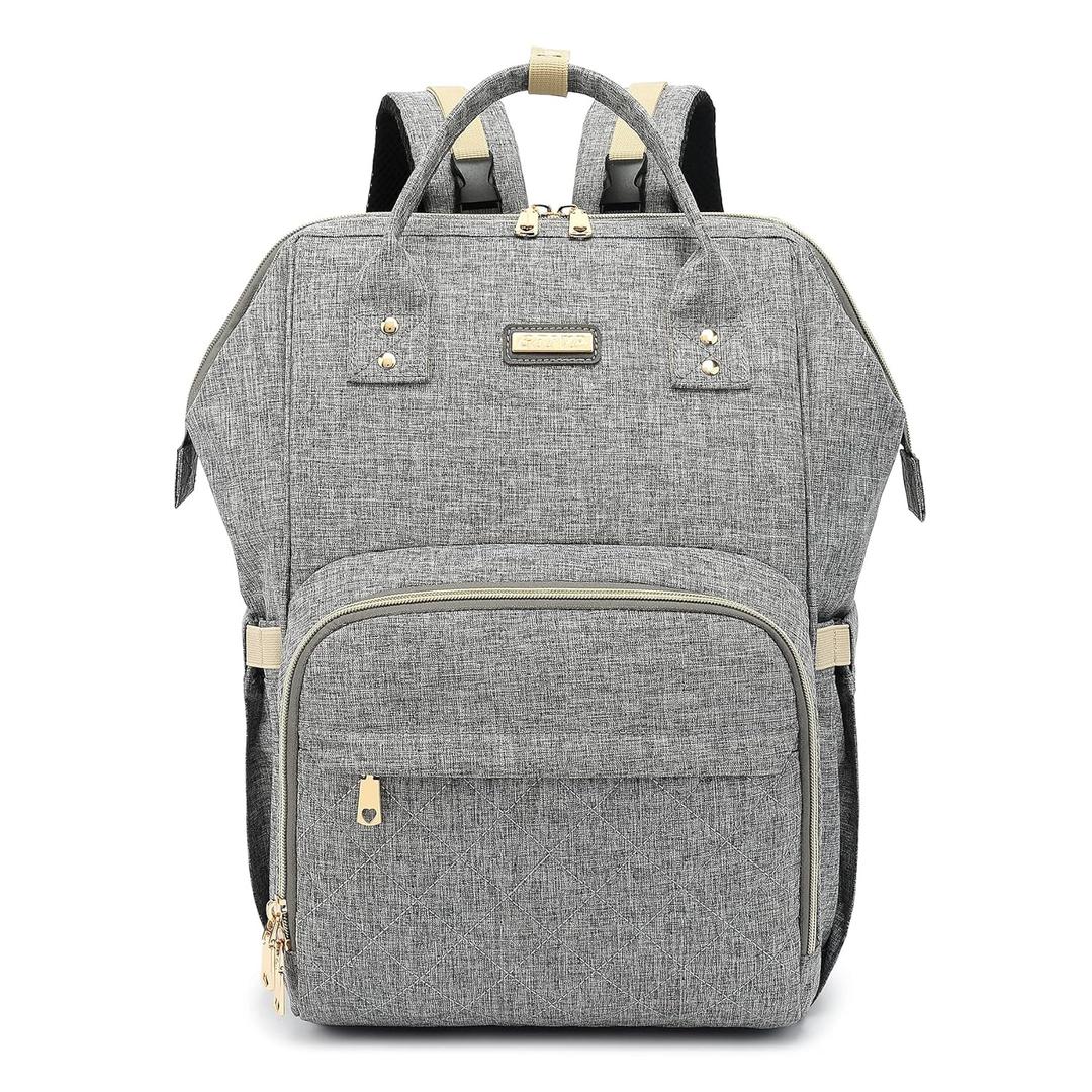 Diaper Bag Backpack, Diaper Bags for Baby Girls Boys, Baby Bags for Moms Dads, Nappy Changing Bag with Insulated Pockets, Multi-Functional Waterproof Backpack with Stroller Straps - Grey