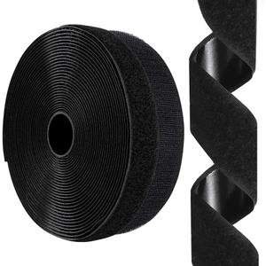 1 Inch x 26 Feet Hook and Loop Tape Sticky Back Fastener Roll, Nylon Self Adhesive Heavy Duty Strips Fastener for Home Office School Car and Crafting Organization (Black)