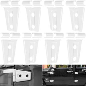 Door Hinge Cover Trim Exterior Accessories for Jeep Wrangler JK JKU Sport Rubicon Sahara X Unlimited 2-Door & 4-Door 2007-2018 (White 8PCS)