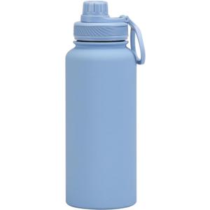 1L Large Capacity Stainless Steel Sports Water Bottle American Large Mouth Portable Outdoor Insulation Cup-Haze Blue - Sporty