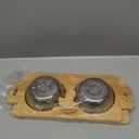 Elevated Dog Bowls, Adjustable Raised Tilted French Bulldog Food Water Bowl, Slanted Bamboo Pet Feeding Station with Stainless Steel Bowl for Small & Medium Dogs, Cat Kitten Flat Faced Puppy Feeder