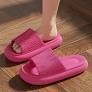 Pillow Slippers for Womens Cushioned Thick Sole Cloud Slippers House Slides Sandals Easy to Clean Quick Dry Shower Shoes Hot Pink,7 (Pink)