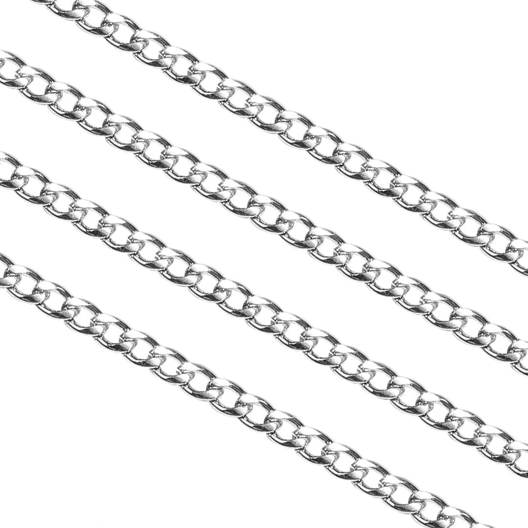 DanLingJewelry 30 Feet 304 Stainless Steel Unwelded Twisted Curb Chain Link in Bulk for Necklace DIY Jewelry Making 4.5x3mm